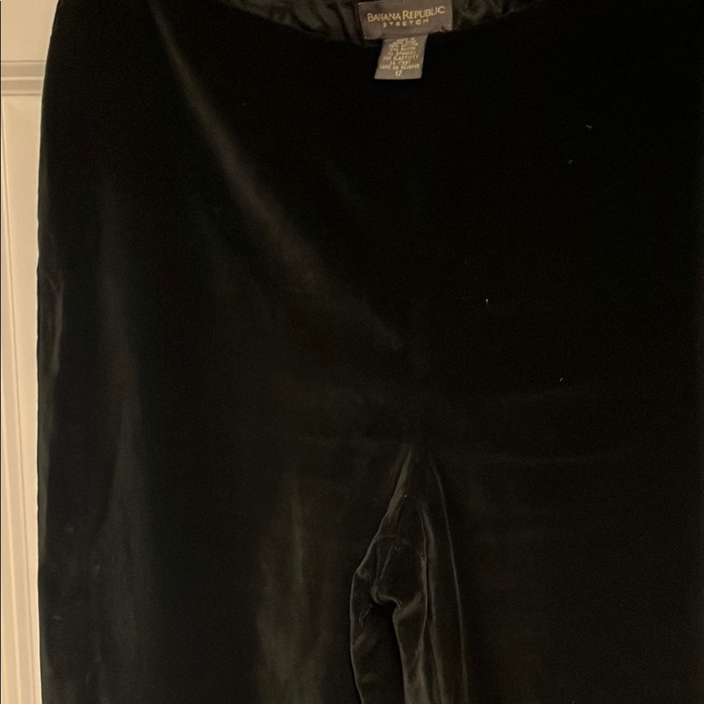 Banana Republic Midnight Black Velvet  stretch pants.
